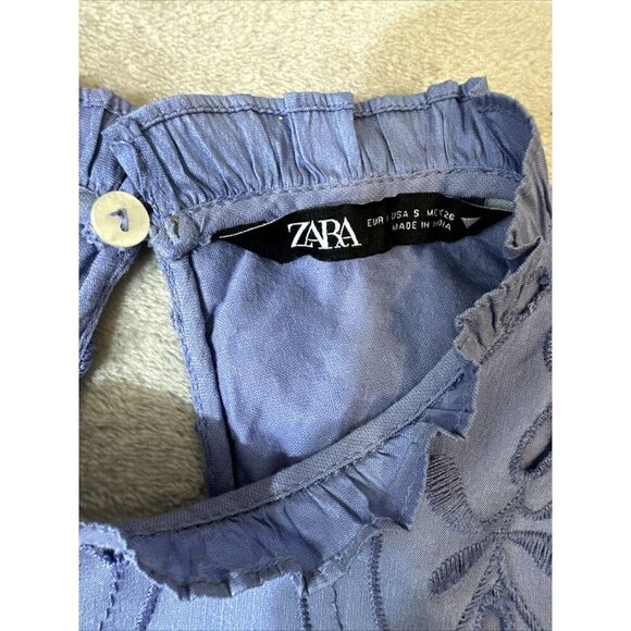 Women’s Zara Embroidered Eyelet Cut Out Dress Size Small - Picture 10 of 15